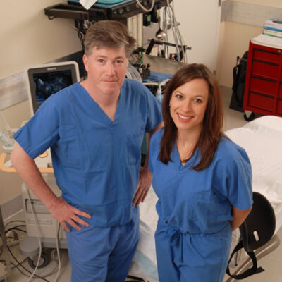 doctors in blue scrubs