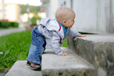 Baby conceived from donated eggs crawling up steps | Tennessee Reproductive Medicine | Chattanooga, TN